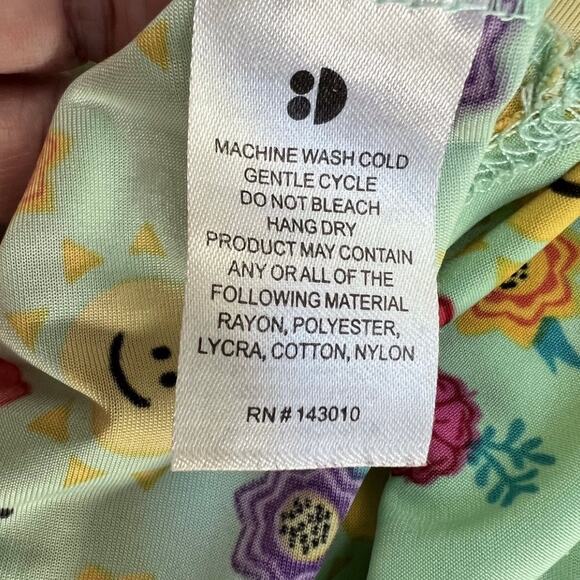 Dot Dot Smile Twirly Tank Dress 3-4 Aqua Sun Flower Print Sleeveless - Picture 5 of 5